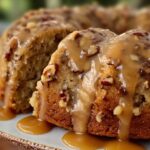 Apple Pecan Cake with Caramel Glaze