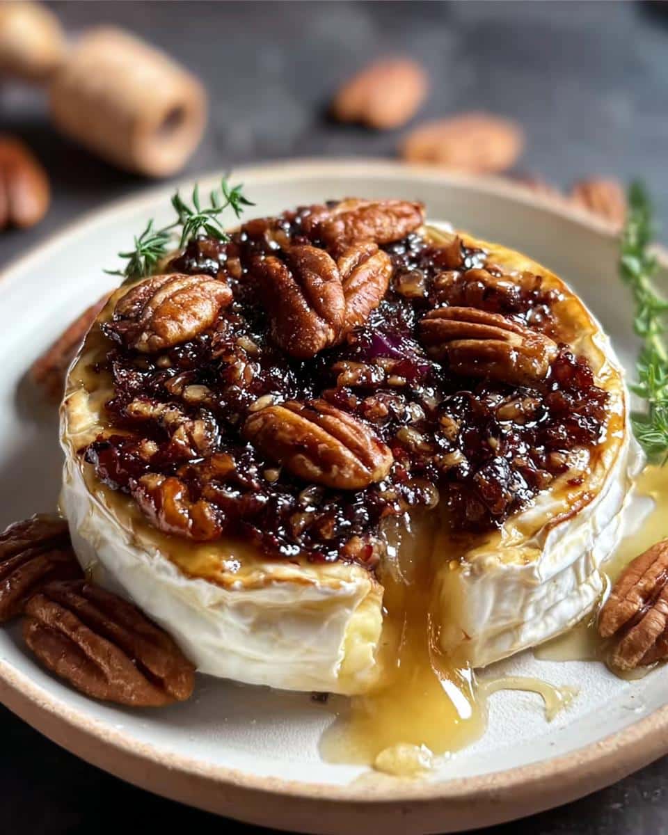 Baked Brie with Fig Jam and Pecans - detail 2