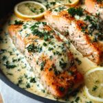 Baked Salmon with Lemon Butter Cream Sauce