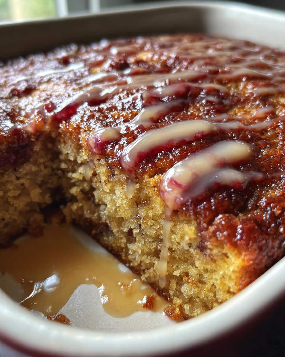 Baked Sticky Rhubarb Pudding - detail 3