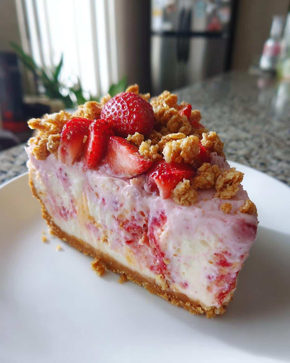 Berrylicious Strawberry Crunch Cheesecake