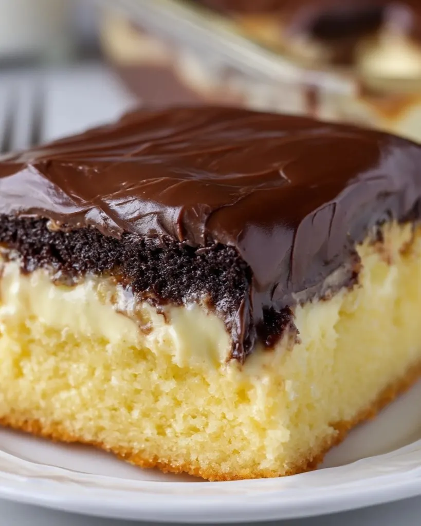 Boston Cream Poke Cake