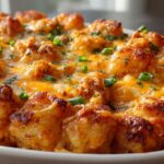 Buffalo Chicken Tater Tot Casserole