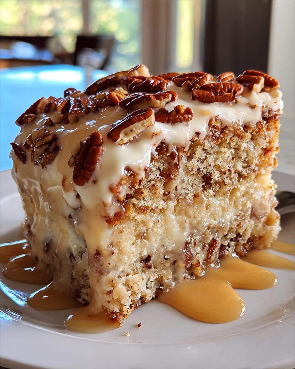 Butter Pecan Praline Poke Cake - detail 1