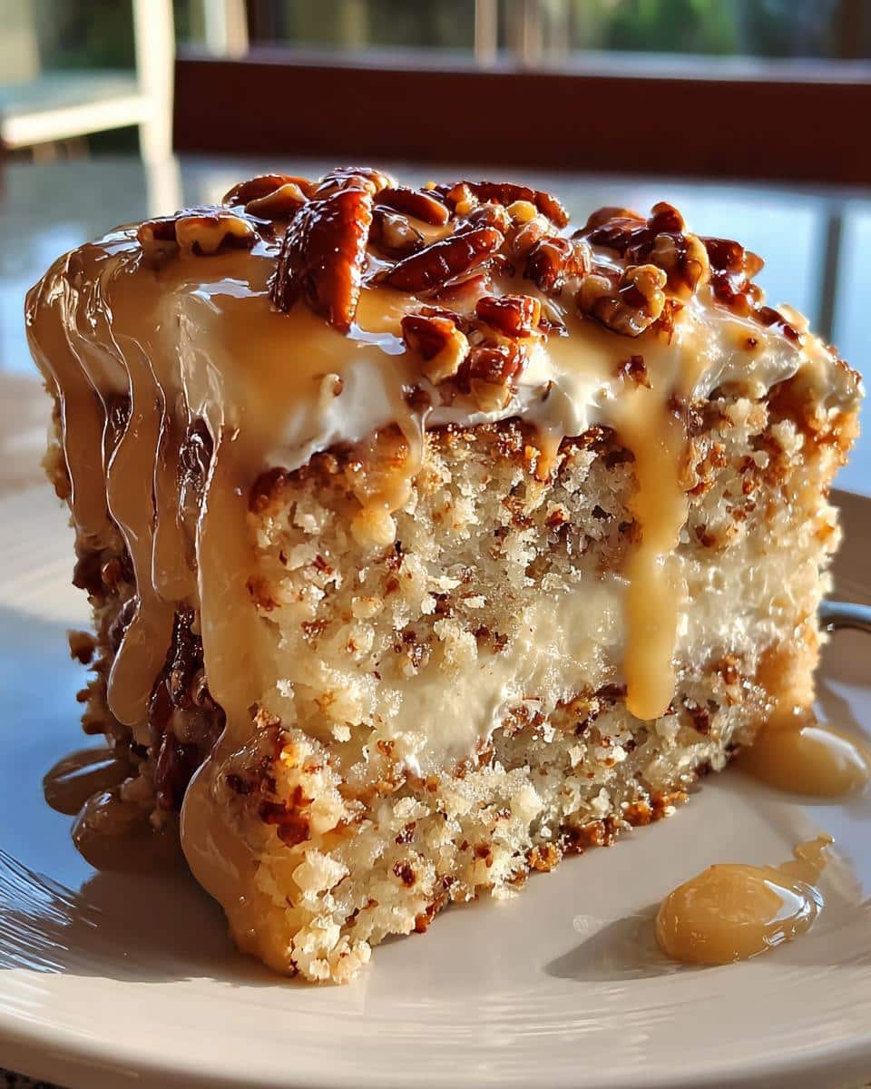 Butter Pecan Praline Poke Cake - detail 2