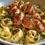 Cajun Chicken Tortellini with Garlic Sauce