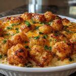 Cheddar Ranch Chicken Tater Tot Bake