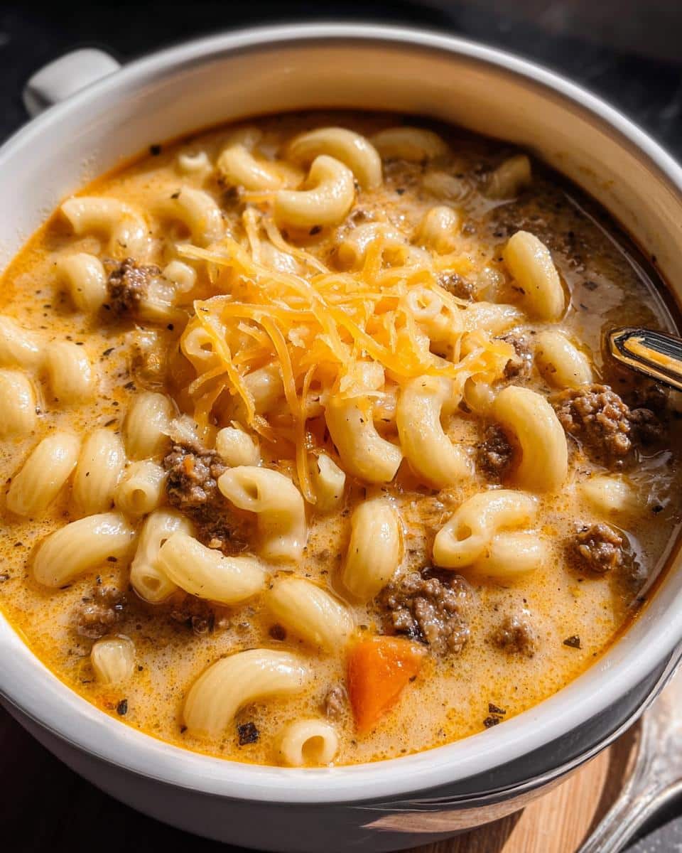Cheeseburger Macaroni Soup - detail 2