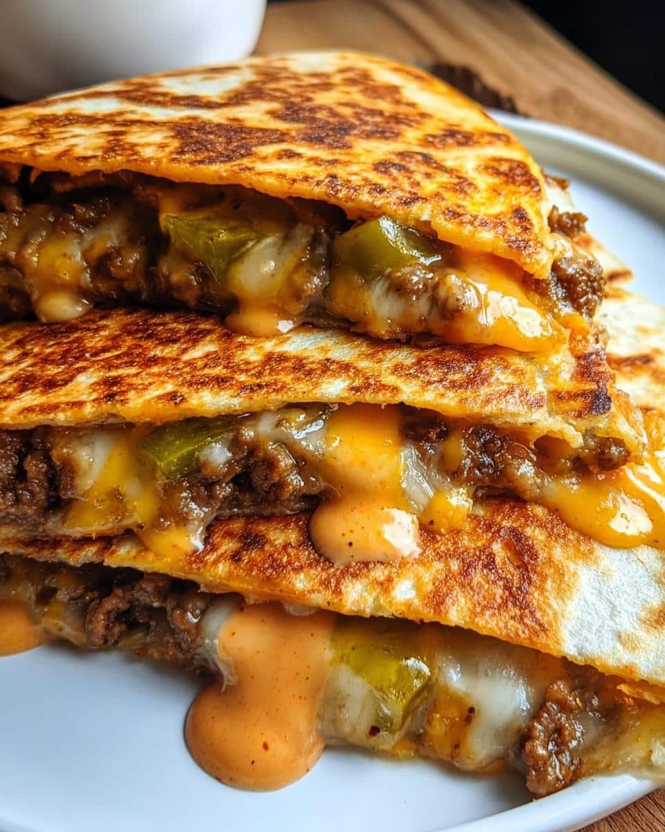 Cheeseburger Quesadillas with Burger Sauce - detail 2