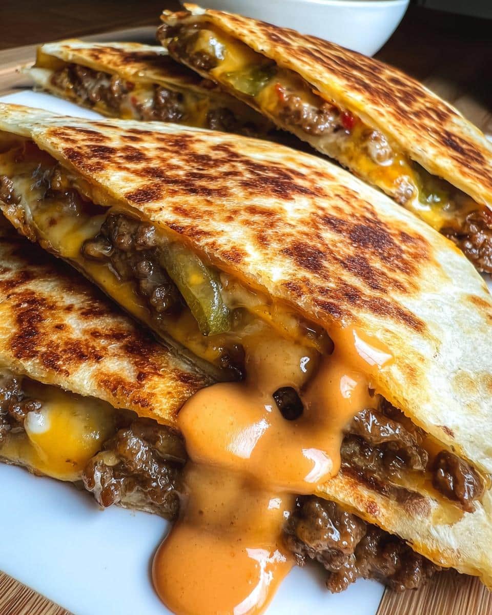 Cheeseburger Quesadillas with Burger Sauce - detail 3