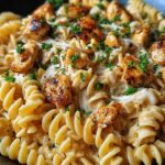 Cheesy Cajun Garlic Chicken Rotini Skillet