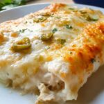 Cheesy Creamy White Chicken Enchiladas
