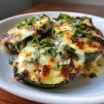 Cheesy Garlic Zucchini Steaks