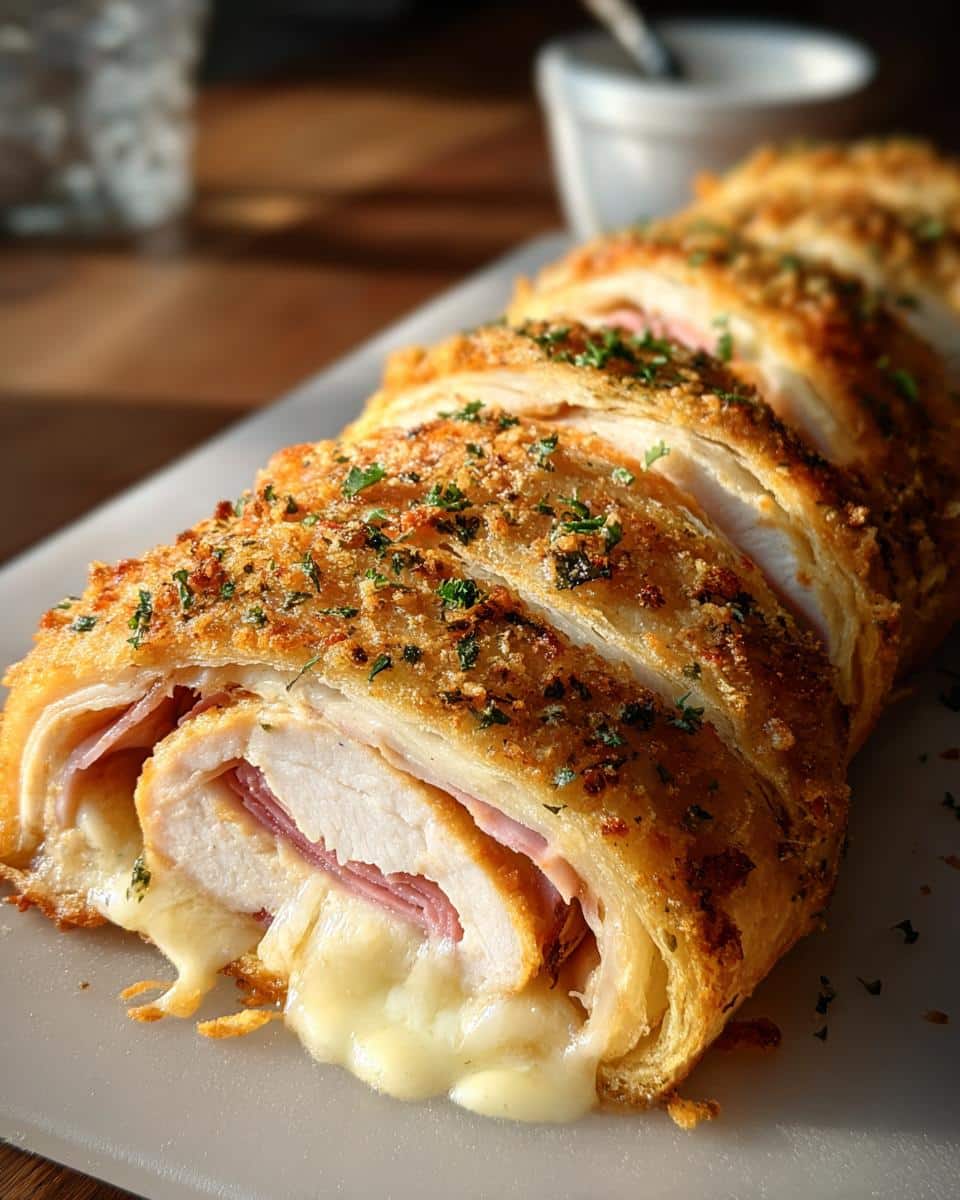 Chicken Cordon Bleu Stromboli - detail 2