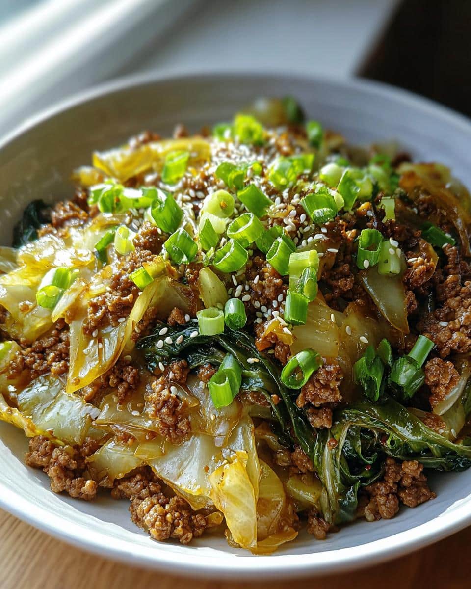 Chinese Ground Beef and Cabbage Stir-Fry - detail 1