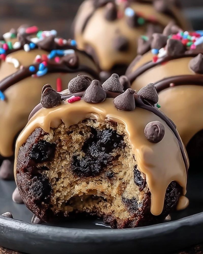Chocolate Chip Cookie Dough Brownie Bombs