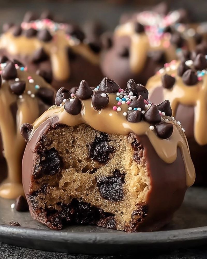 Chocolate Chip Cookie Dough Brownie Bombs