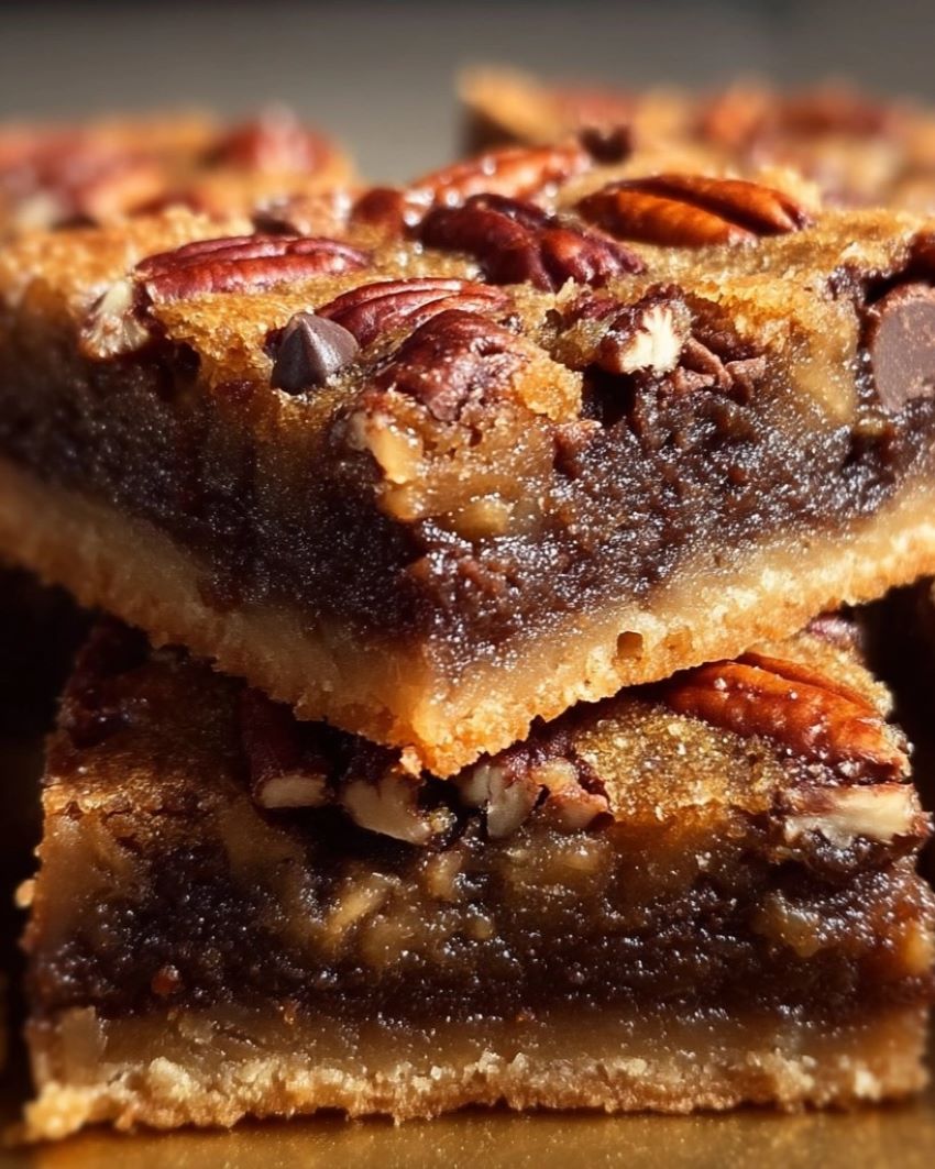 Chocolate Chip Pecan Pie Bars