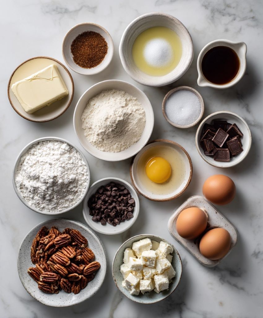 Chocolate Chip Pecan Pie Bars - Ingredients