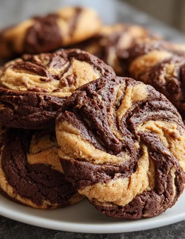 Chocolate Peanut Butter Swirl Cookies