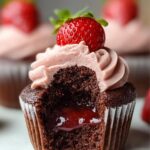 Chocolate Strawberry Jam Cupcakes