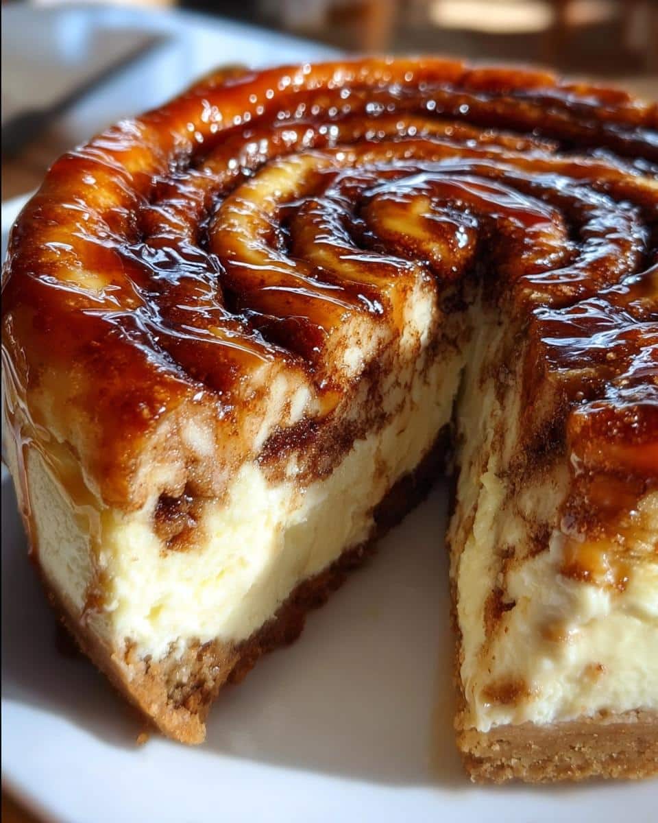 Cinnamon Roll Honeybun Cheesecake - detail 2