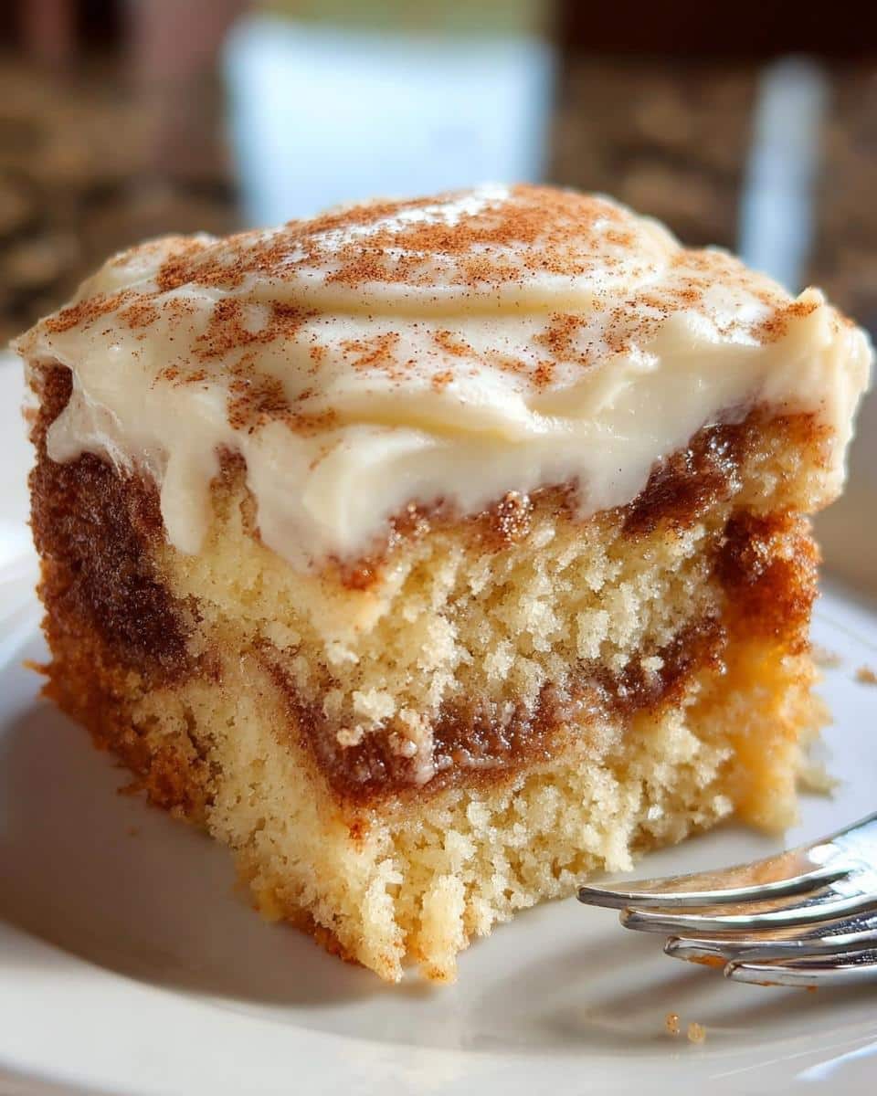 Cinnamon Roll Poke Cake - detail 1