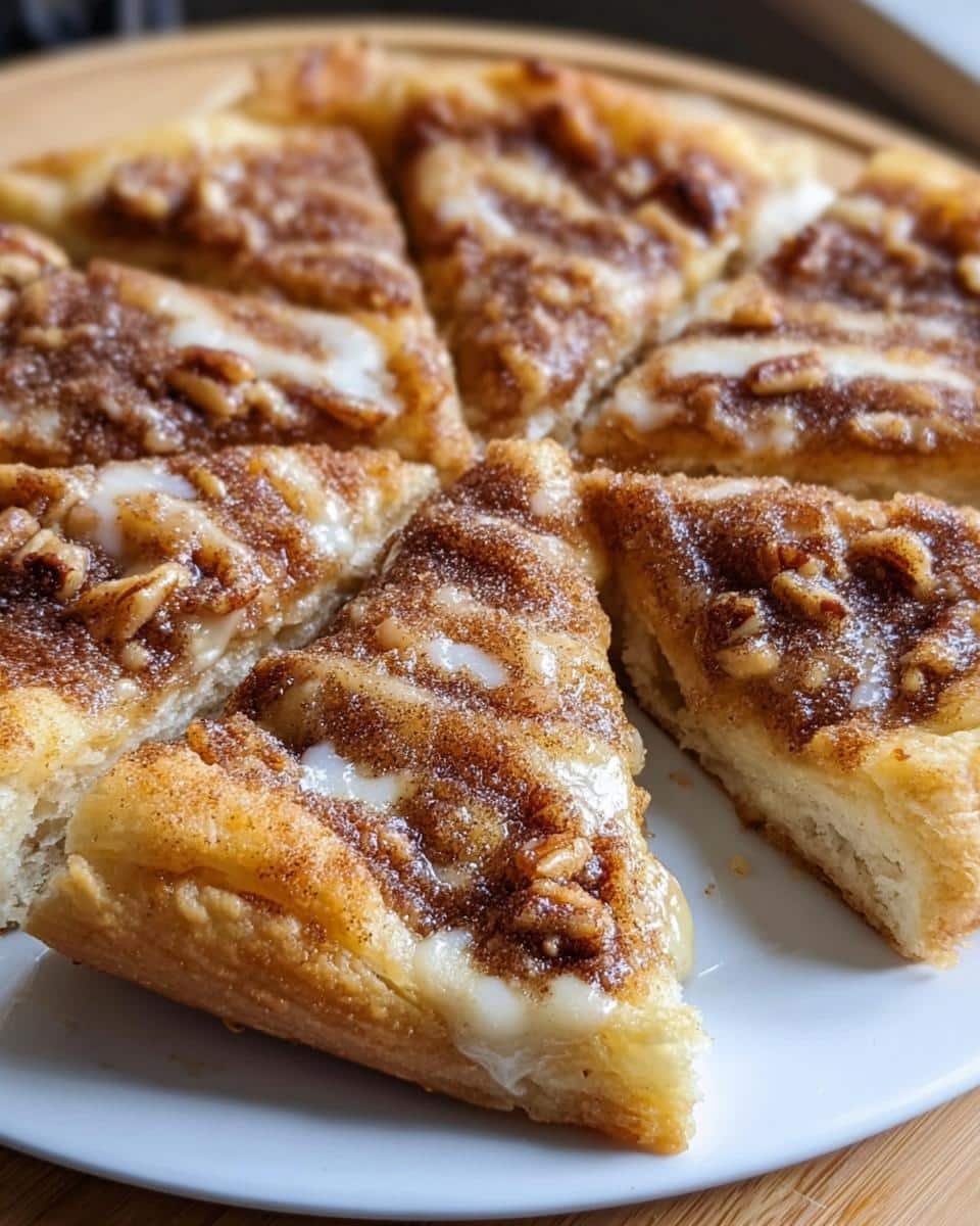 Cinnamon-Sugar Pizza made with Crescent Rolls - detail 1
