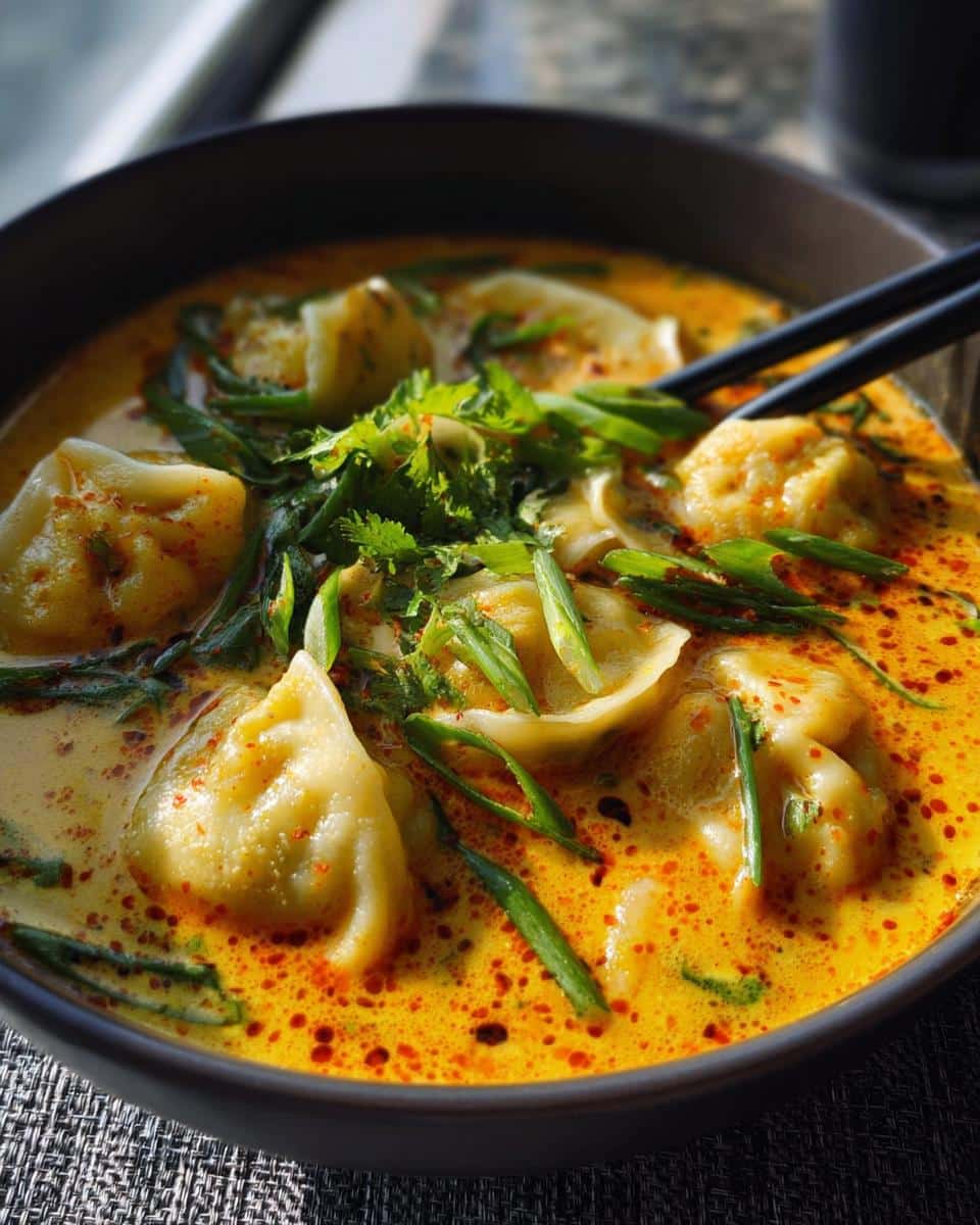 Coconut Curry Soup with Dumplings - detail 1