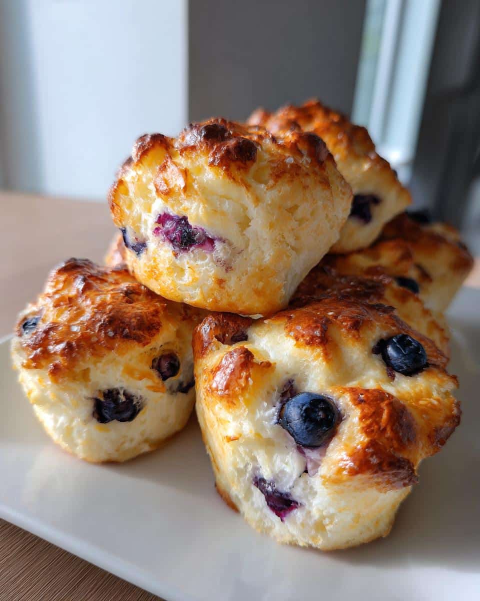 Cottage Cheese Blueberry Cloud Bread - detail 2