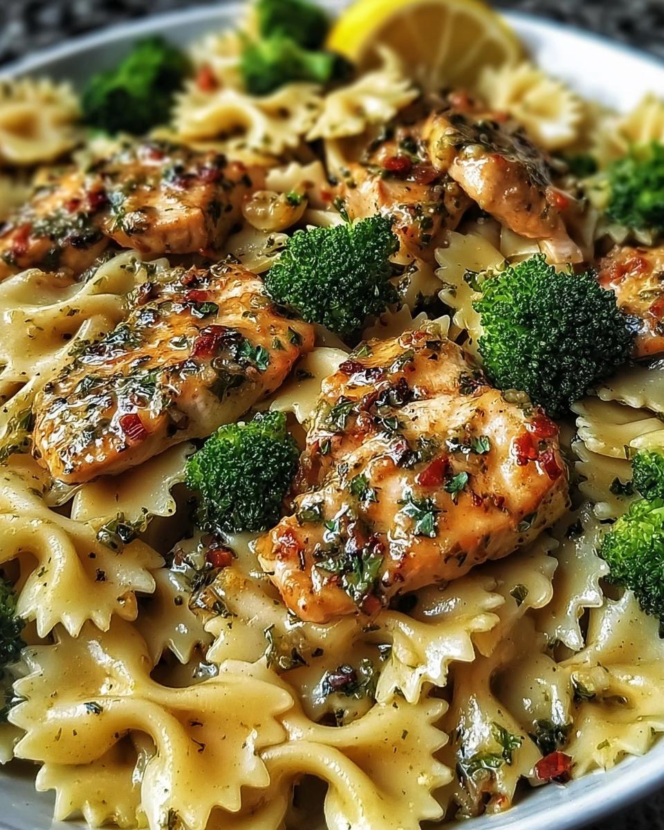 Cowboy Butter Lemon Bowtie Chicken with Broccoli - detail 2