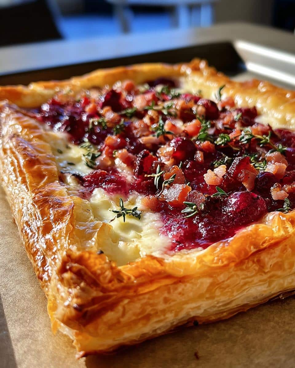 Cranberry Brie Tart with Pancetta & Thyme - detail 2
