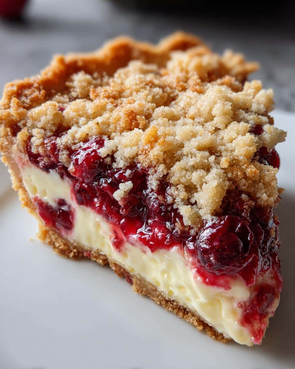 Cranberry Cream Cheese Crumb Pie - detail 1