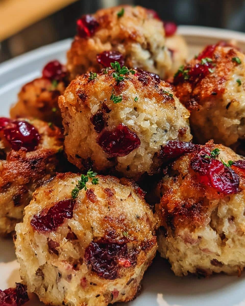 Cranberry Turkey Stuffing Balls - detail 1