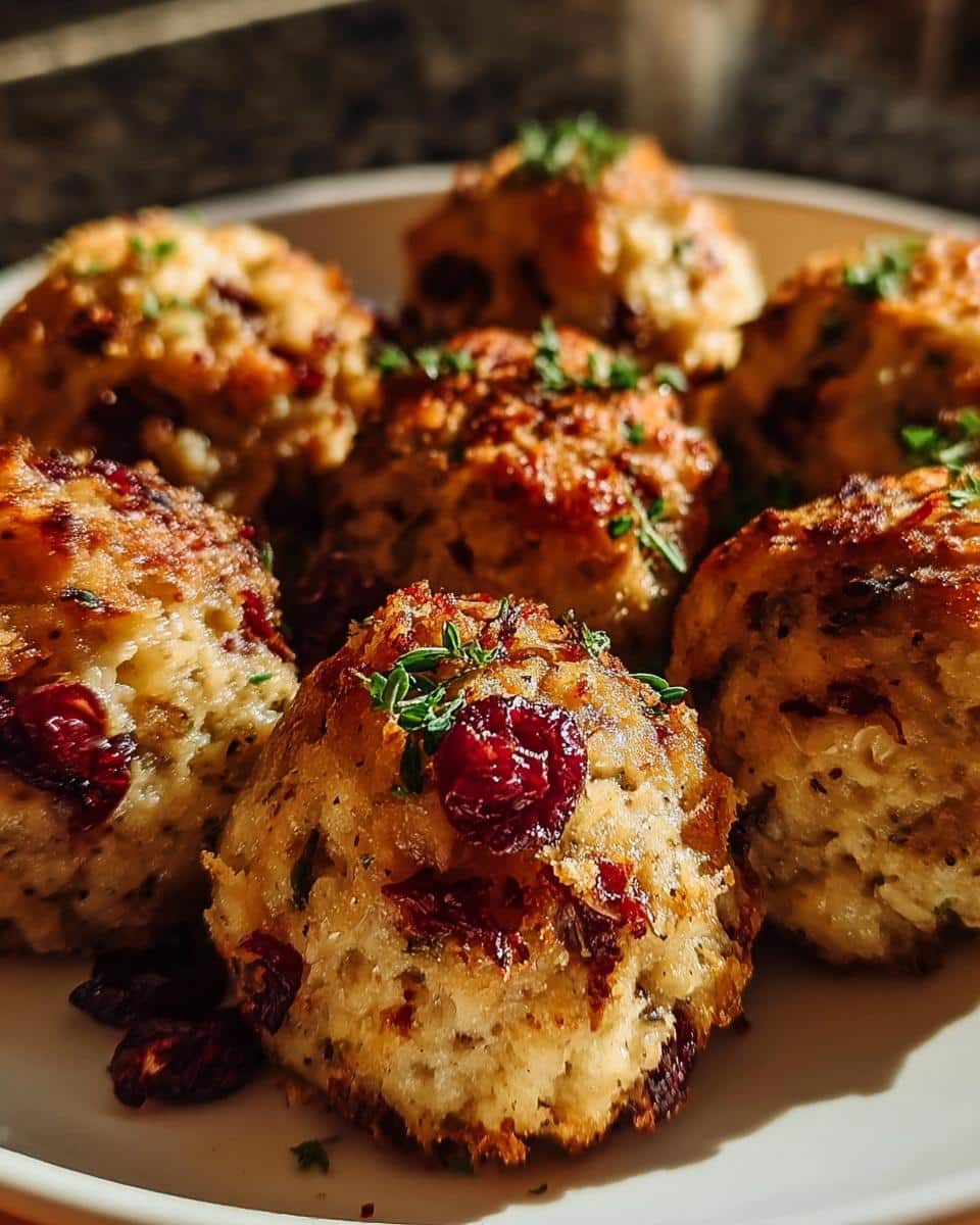 Cranberry Turkey Stuffing Balls - detail 1