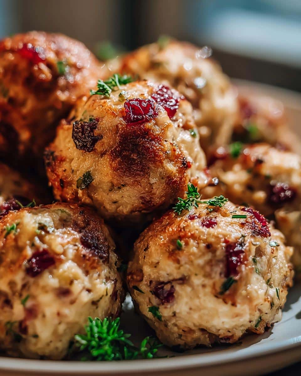 Cranberry Turkey Stuffing Balls - detail 2
