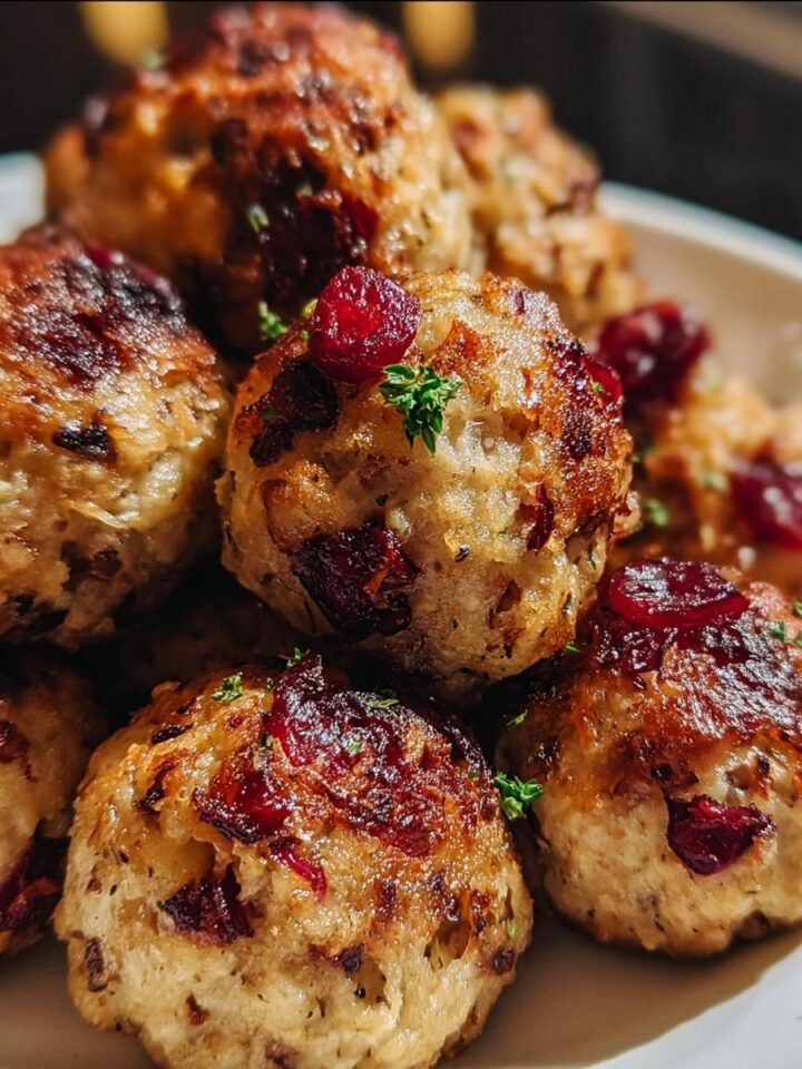 Cranberry Turkey Stuffing Balls