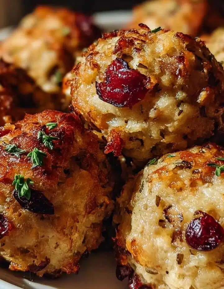 Cranberry Turkey Stuffing Balls