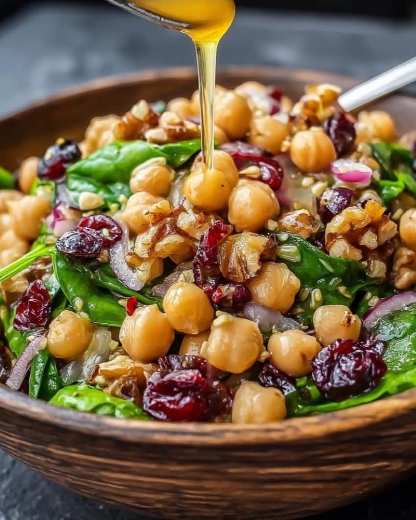 Cranberry Walnut Chickpea Salad with Orange Vinaigrette