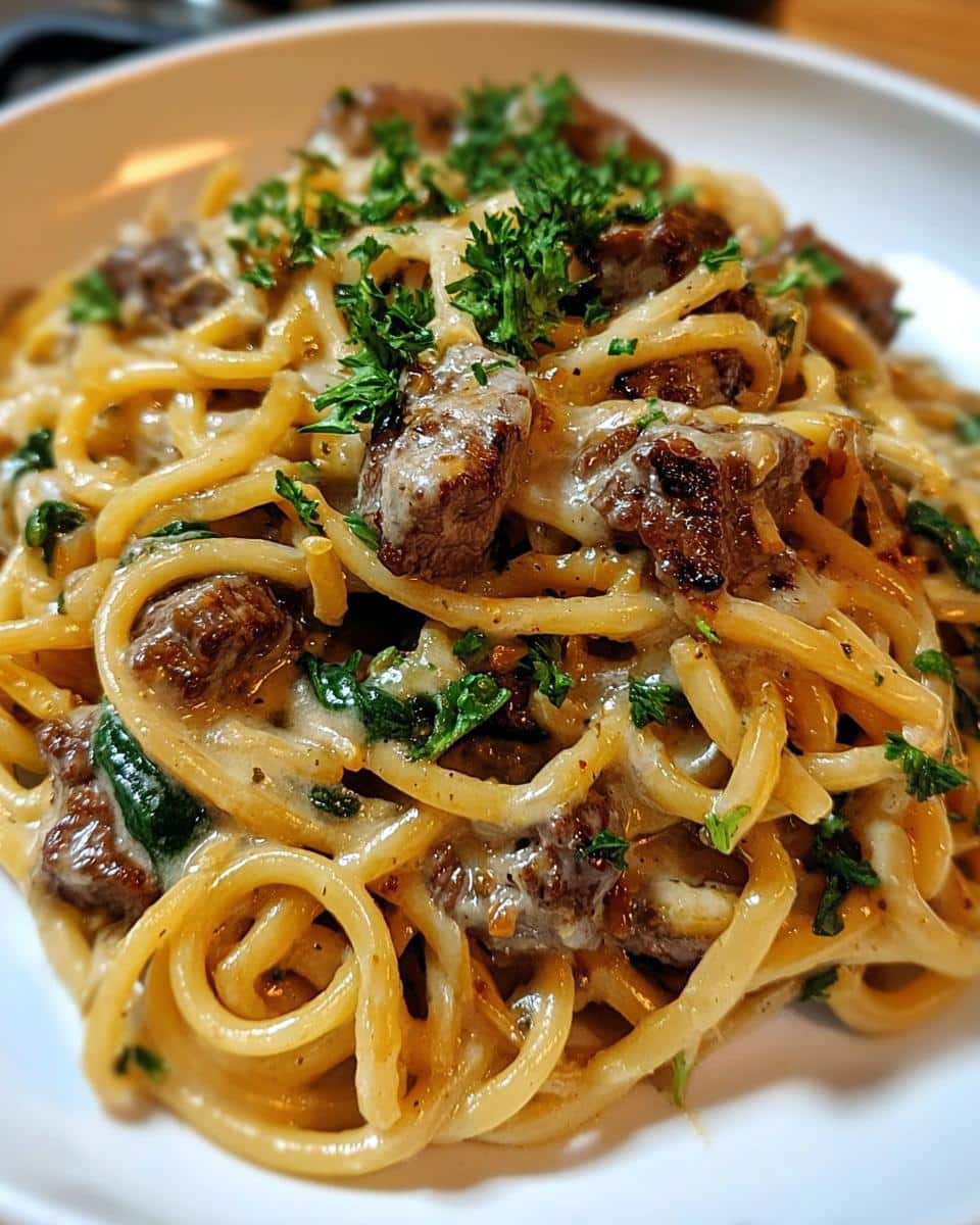 Creamy Cowboy Butter Linguine with Steak Bites & Spinach - detail 2