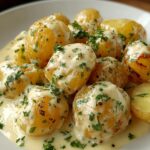Creamy Garlic Sauce Baby Potatoes