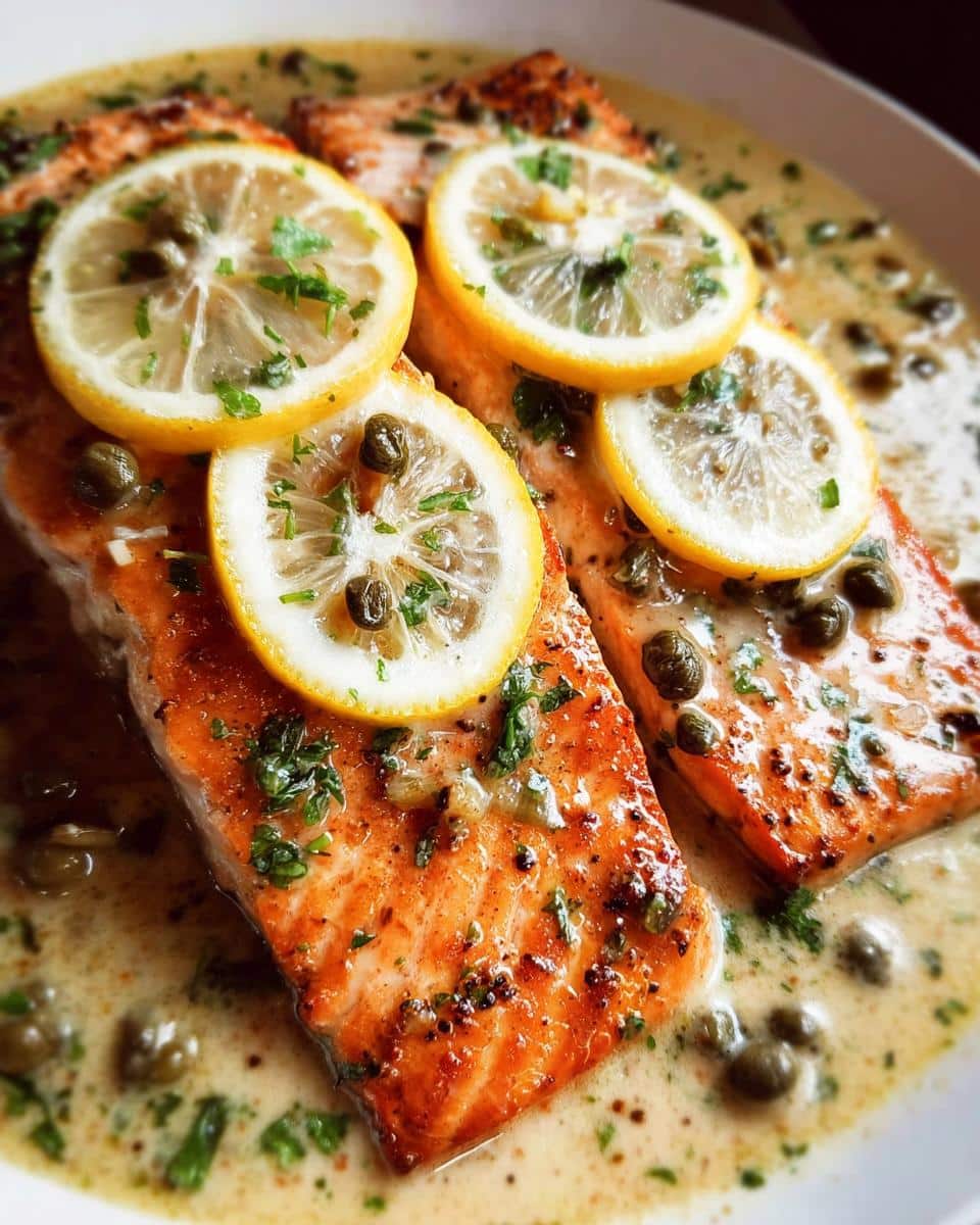 Creamy Lemon Salmon Piccata - detail 1