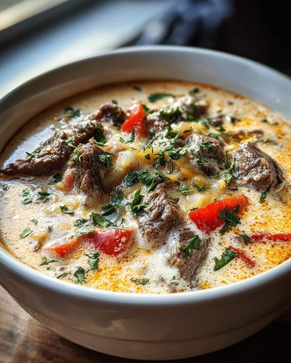 Creamy Philly Cheese Steak Soup - detail 1