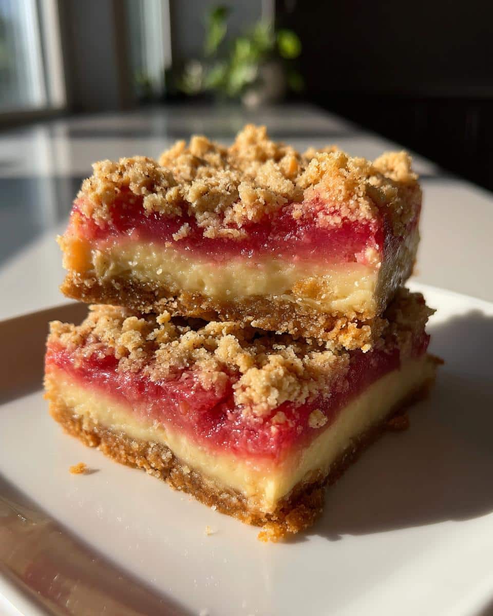 Creamy Rhubarb Cream Cheese Bars - detail 2