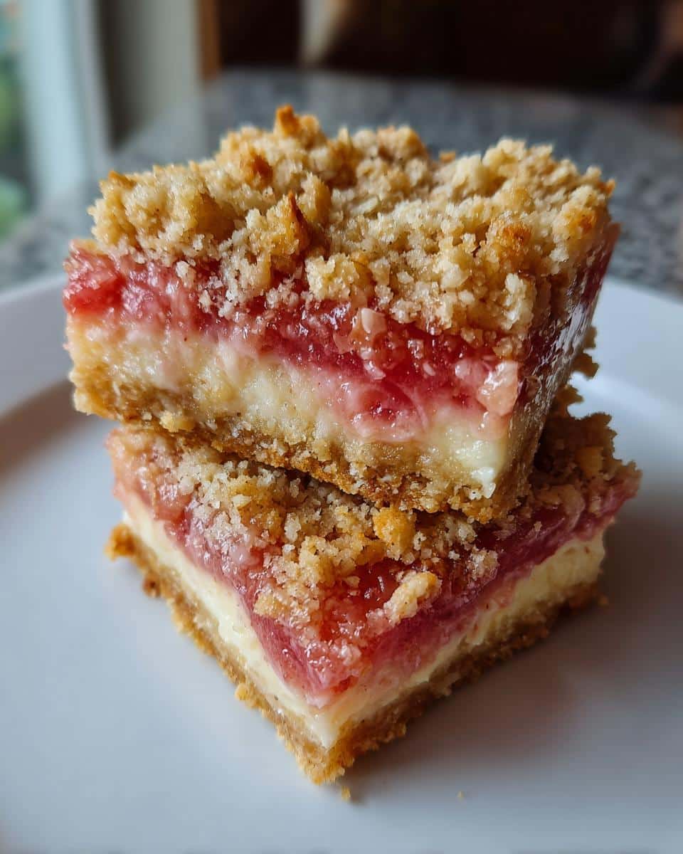 Creamy Rhubarb Cream Cheese Bars - detail 3
