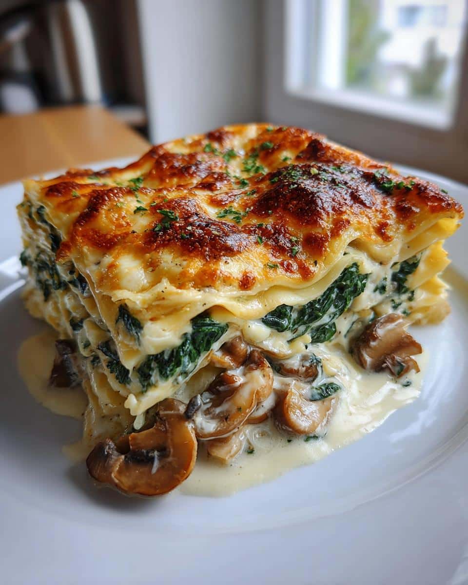 Creamy Spinach Mushroom Lasagna - detail 2