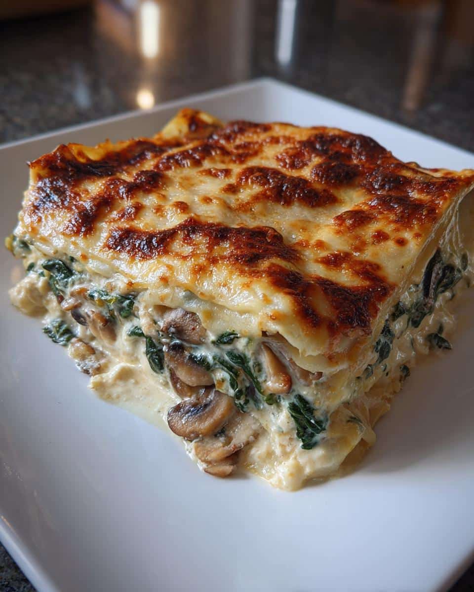 Creamy Spinach Mushroom Lasagna - detail 3