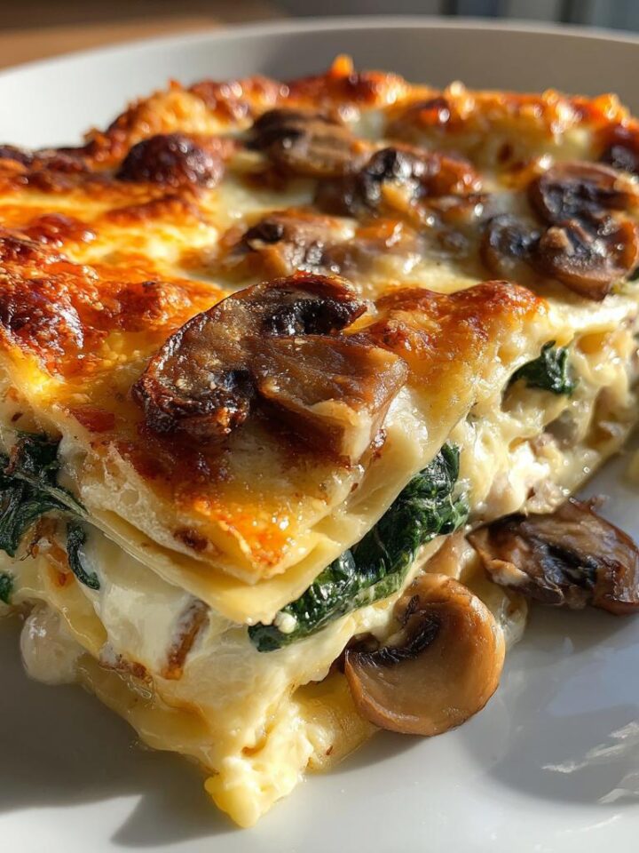 Creamy Spinach Mushroom Lasagna