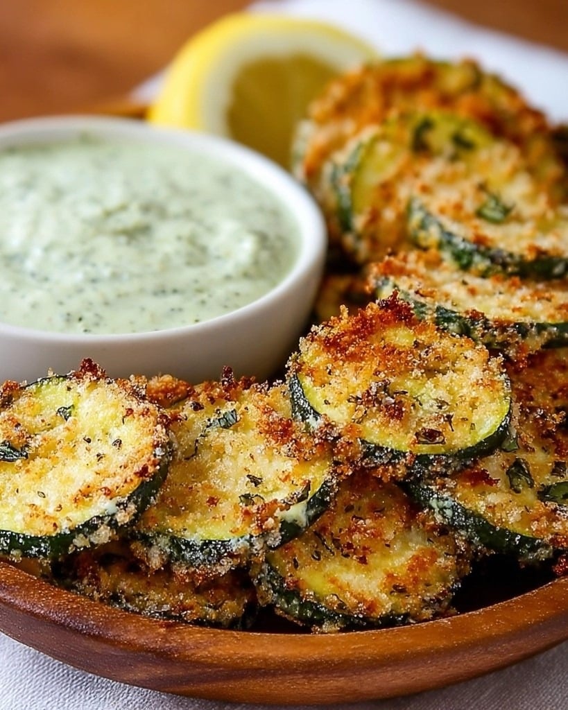 Crispy Zucchini Chips with Basil Mayo