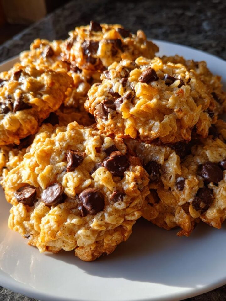 Crunchy Chocolate Chip Rice Krispie Cookies